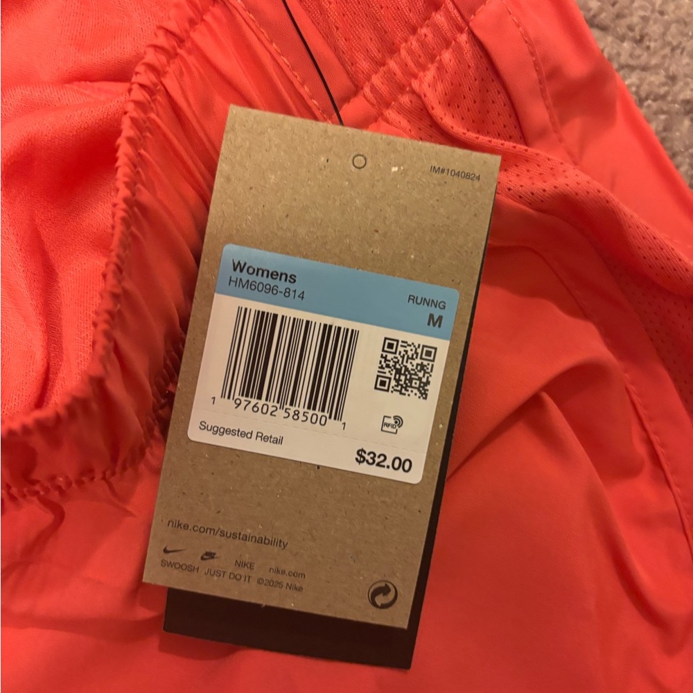 Nike Women's Vibrant Orange Athletic Shorts - Picture 4 of 5